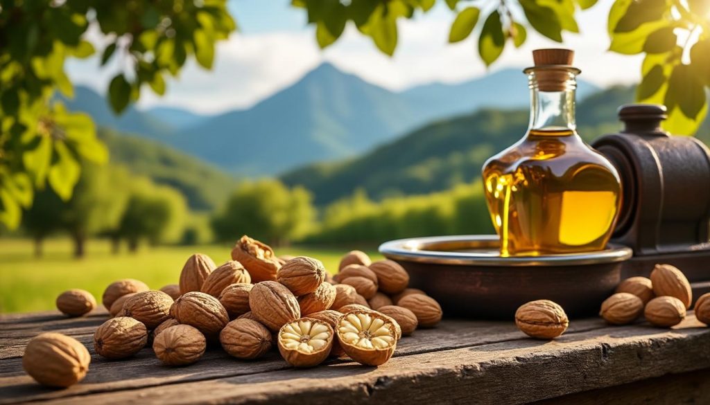 découvrez la fabrication traditionnelle de l’huile de noix jurassienne ainsi que ses bienfaits pour la santé. apprenez comment cette huile artisanale valorise les saveurs du terroir et s’intègre à une alimentation saine.