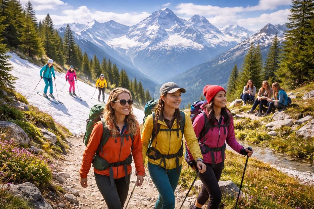 découvrez les passions des femmes amoureuses de la montagne avec des randonnées, du ski et des escapades nature inoubliables dans les alpes.